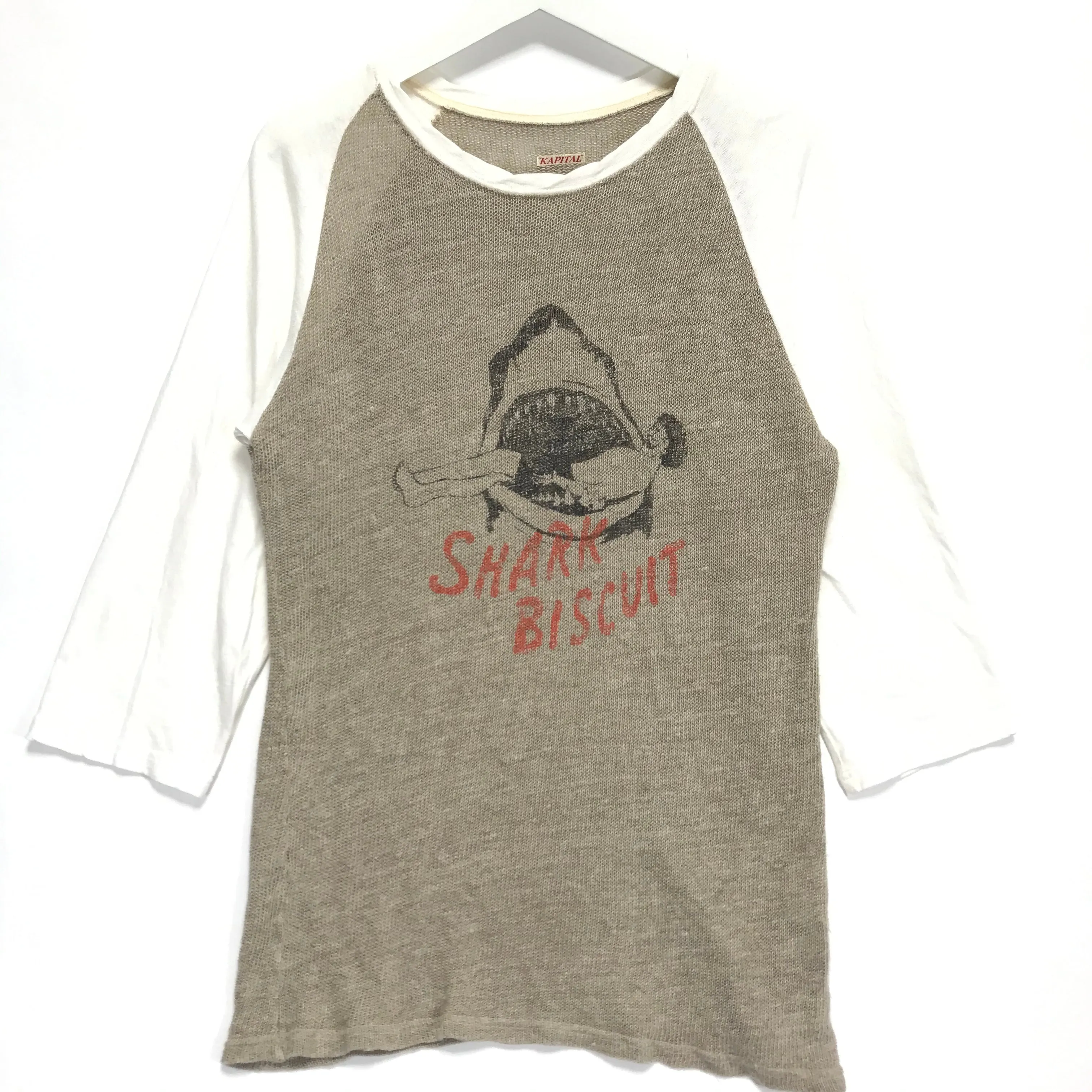 [M] Kapital Shark Biscuit Hemp Linen Knit 3/4 Shirt