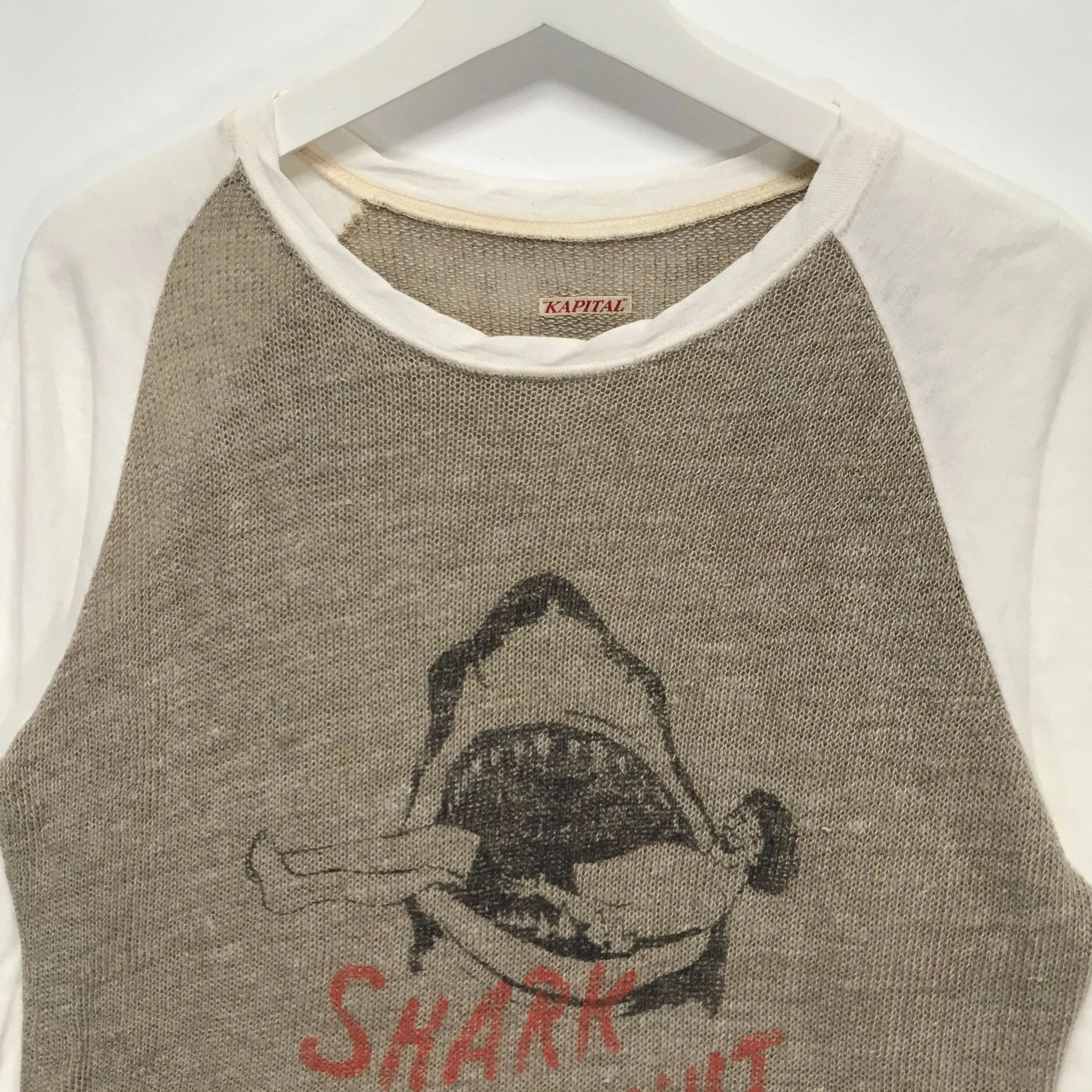 [M] Kapital Shark Biscuit Hemp Linen Knit 3/4 Shirt