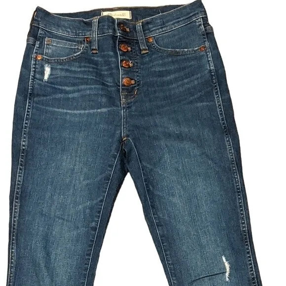Madewell 10&quot; High-Rise Skinny Jeans button  front J7914 size 26