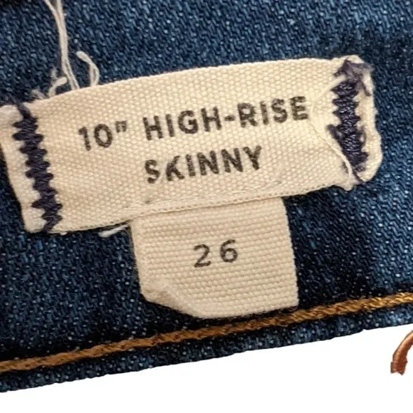 Madewell 10&quot; High-Rise Skinny Jeans button  front J7914 size 26