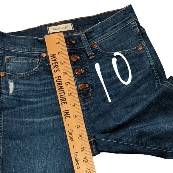 Madewell 10&quot; High-Rise Skinny Jeans button  front J7914 size 26