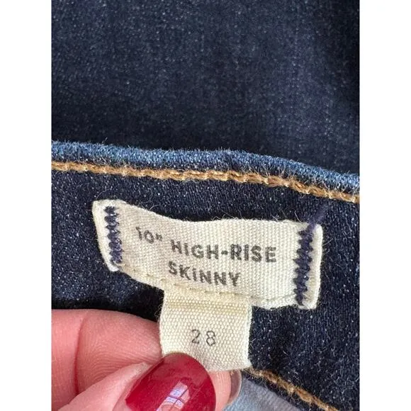 Madewell 10&quot; High Rise Skinny Jeans in Lucille Wash Size 28