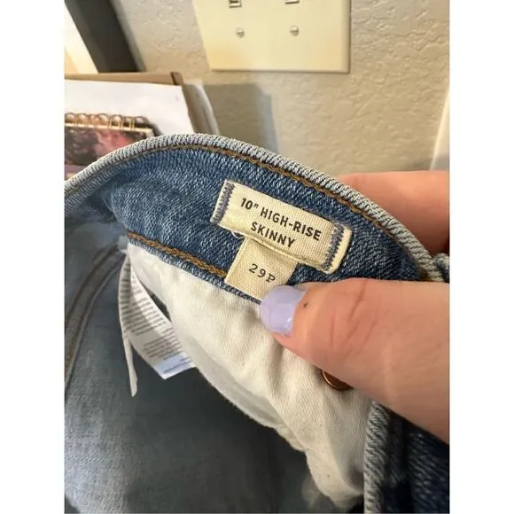 Madewell 10” High-Rise Skinny Jeans - Size 29 Petite - AN635