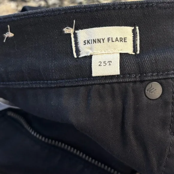 Madewell 25 Tall Skinny Flare Jeans Black Frost Wash