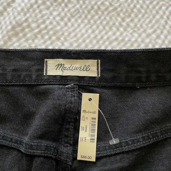 Madewell Black Denim A-Line Mini Zipper Skirt