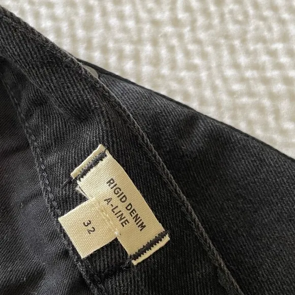 Madewell Black Denim A-Line Mini Zipper Skirt