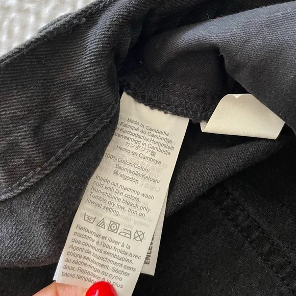 Madewell Black Denim A-Line Mini Zipper Skirt