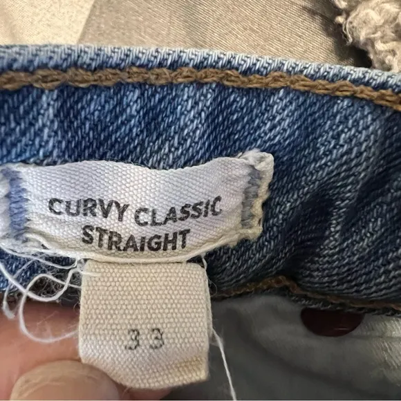 Madewell Curvy Classic Straight Jeans in Meadowland Wash size 33