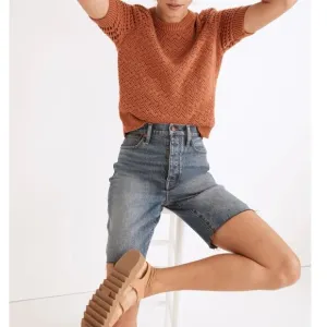 Madewell High rise long denim shorts 29 NWT