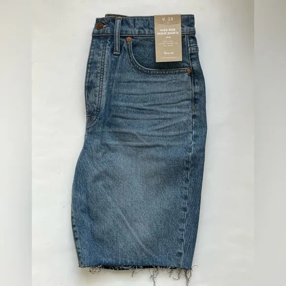 Madewell High rise long denim shorts 29 NWT