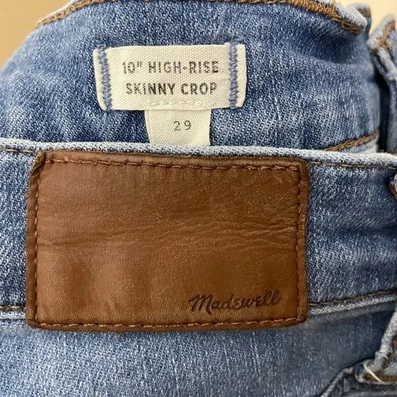 Madewell High Rise Skinny Crop Jeans in Welling Wash Size 29