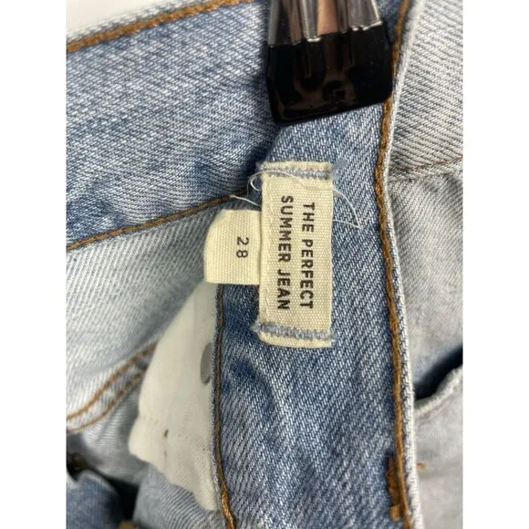 Madewell Light Blue Wash The Perfect Summer Straight Leg Denim Jean Size 28