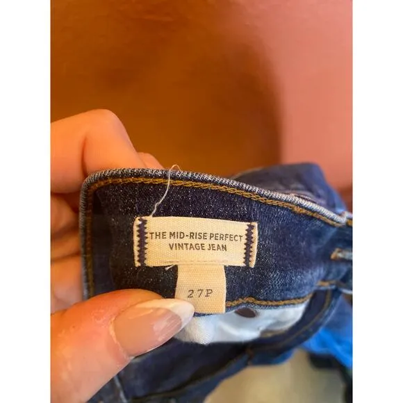 Madewell Mid Rise Perfect Vintage Straight Jean 27 Petite