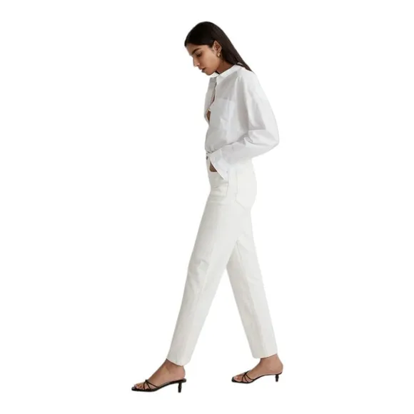 Madewell NWT The Perfect Vintage Straight High Waist Jean size 32 NI950 White