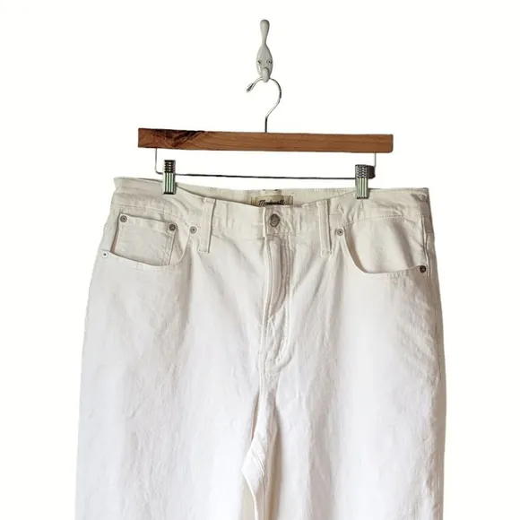 Madewell NWT The Perfect Vintage Straight High Waist Jean size 32 NI950 White
