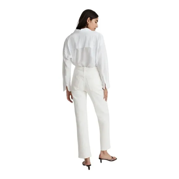 Madewell NWT The Perfect Vintage Straight High Waist Jean size 32 NI950 White