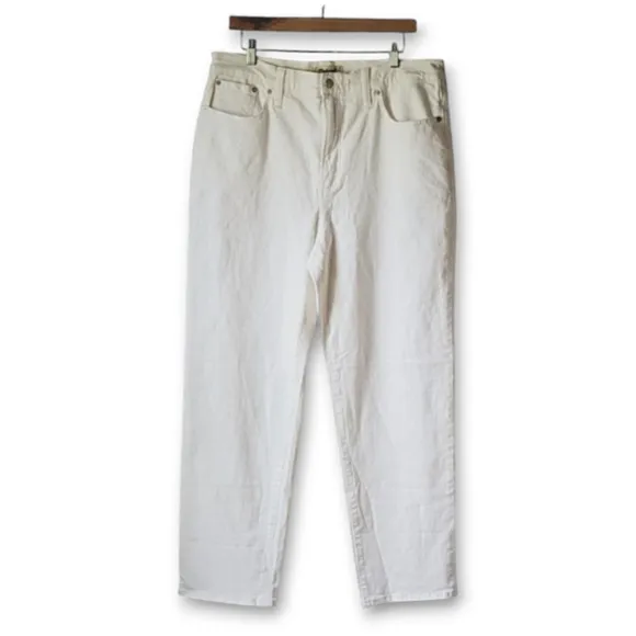 Madewell NWT The Perfect Vintage Straight High Waist Jean size 32 NI950 White