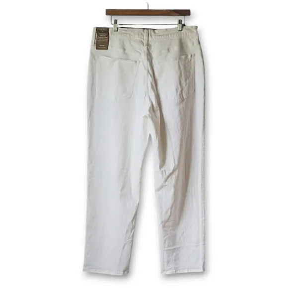Madewell NWT The Perfect Vintage Straight High Waist Jean size 32 NI950 White