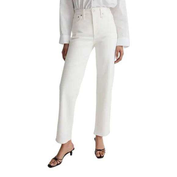 Madewell NWT The Perfect Vintage Straight High Waist Jean size 32 NI950 White