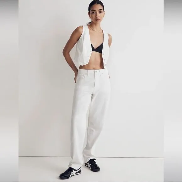 Madewell NWT The Petite Slouchy Boyjean Size 23P in Tile White