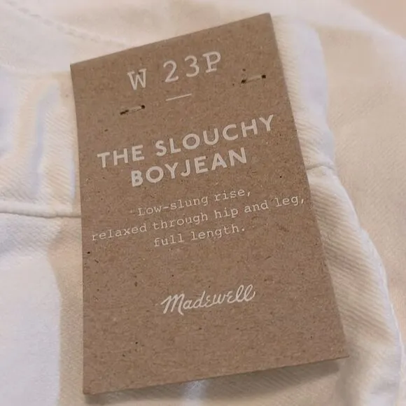 Madewell NWT The Petite Slouchy Boyjean Size 23P in Tile White