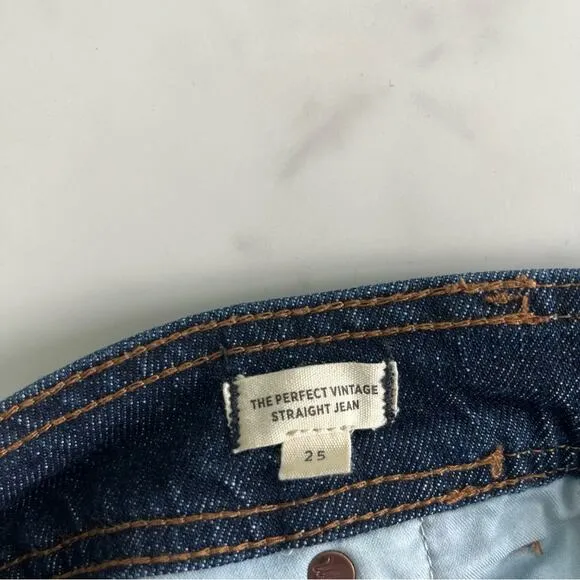 Madewell perfect vintage straight jeans western denim Stanhill wash Y2K Size 25