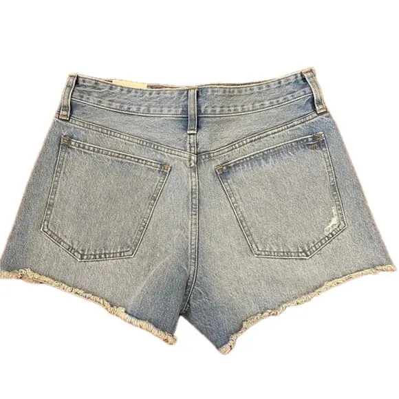 MADEWELL Relaxed Denim Shorts in Renfield Wash: Destructed Edition Size 26 NWT