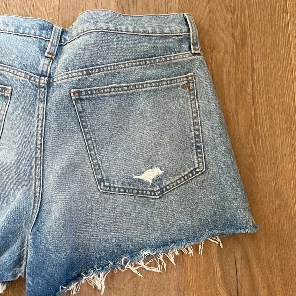 Madewell Relaxed Denim Shorts NWT Raw Edge Hem Size 30