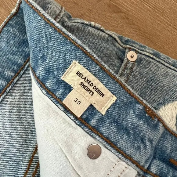 Madewell Relaxed Denim Shorts NWT Raw Edge Hem Size 30