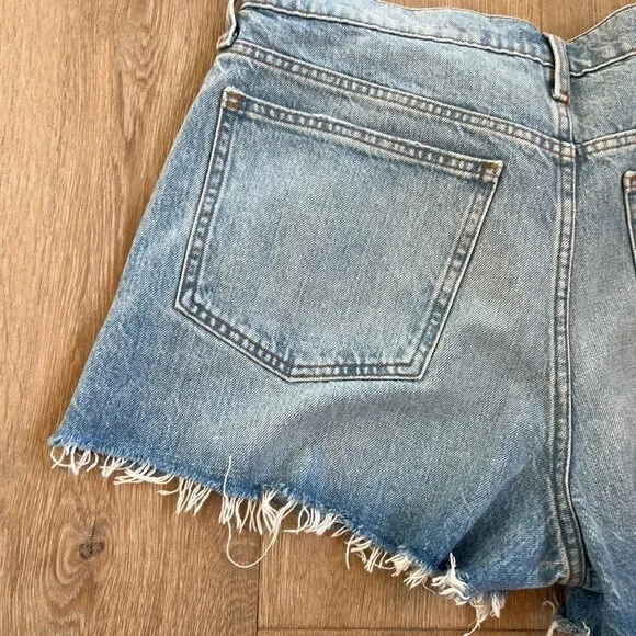 Madewell Relaxed Denim Shorts NWT Raw Edge Hem Size 30