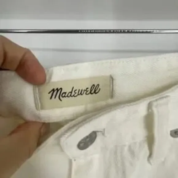 Madewell Relaxed White Denim Shorts Size 29 NWOT 100% Cotton