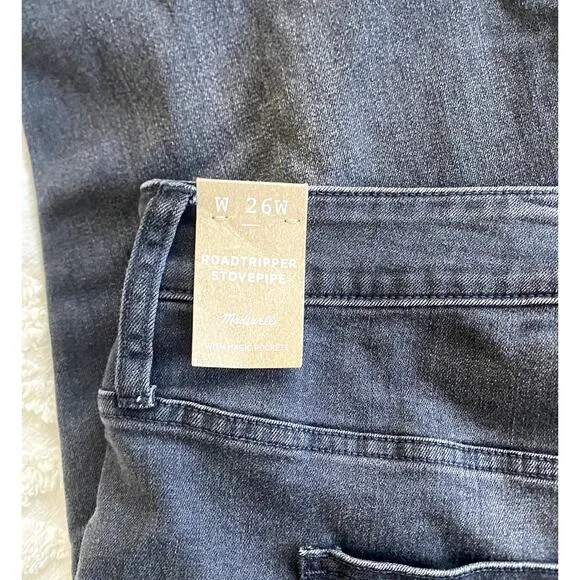 Madewell Roadtripper Stovepipe in Ash Black plus size 26W