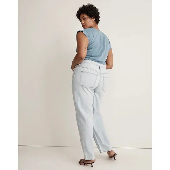 Madewell The Slouchy Boyjean W.Rips NWT Size32 lightblue 100% cotton lightweight
