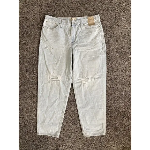 Madewell The Slouchy Boyjean W.Rips NWT Size32 lightblue 100% cotton