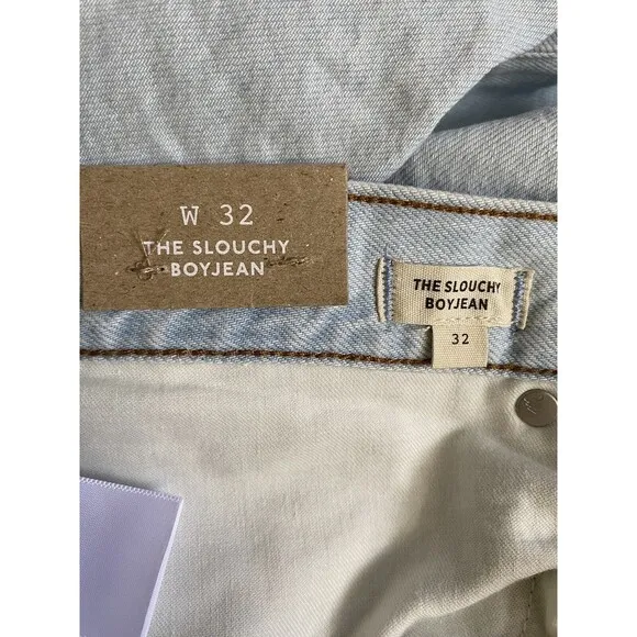 Madewell The Slouchy Boyjean W.Rips NWT Size32 lightblue 100% cotton