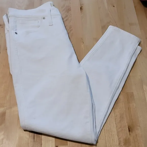 Madewell White High Rise Button Fly Skinny Crop Jeans Size 30