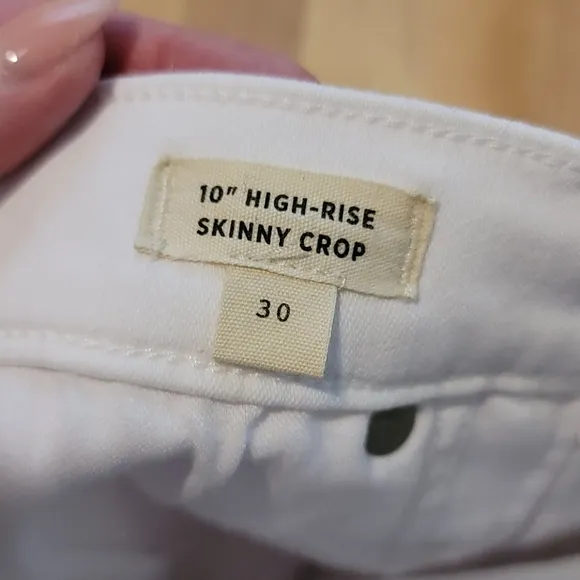 Madewell White High Rise Button Fly Skinny Crop Jeans Size 30