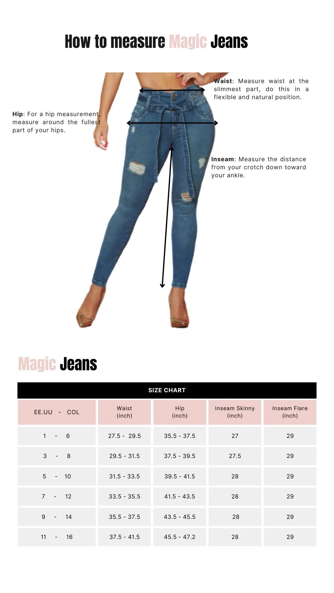 Magic Jeans 14834 100% Authentic Colombian Push Up Jeans