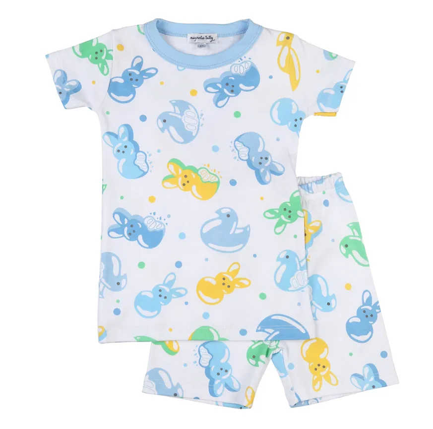 Magnolia Baby Blue Peeps Short Pajamas Set