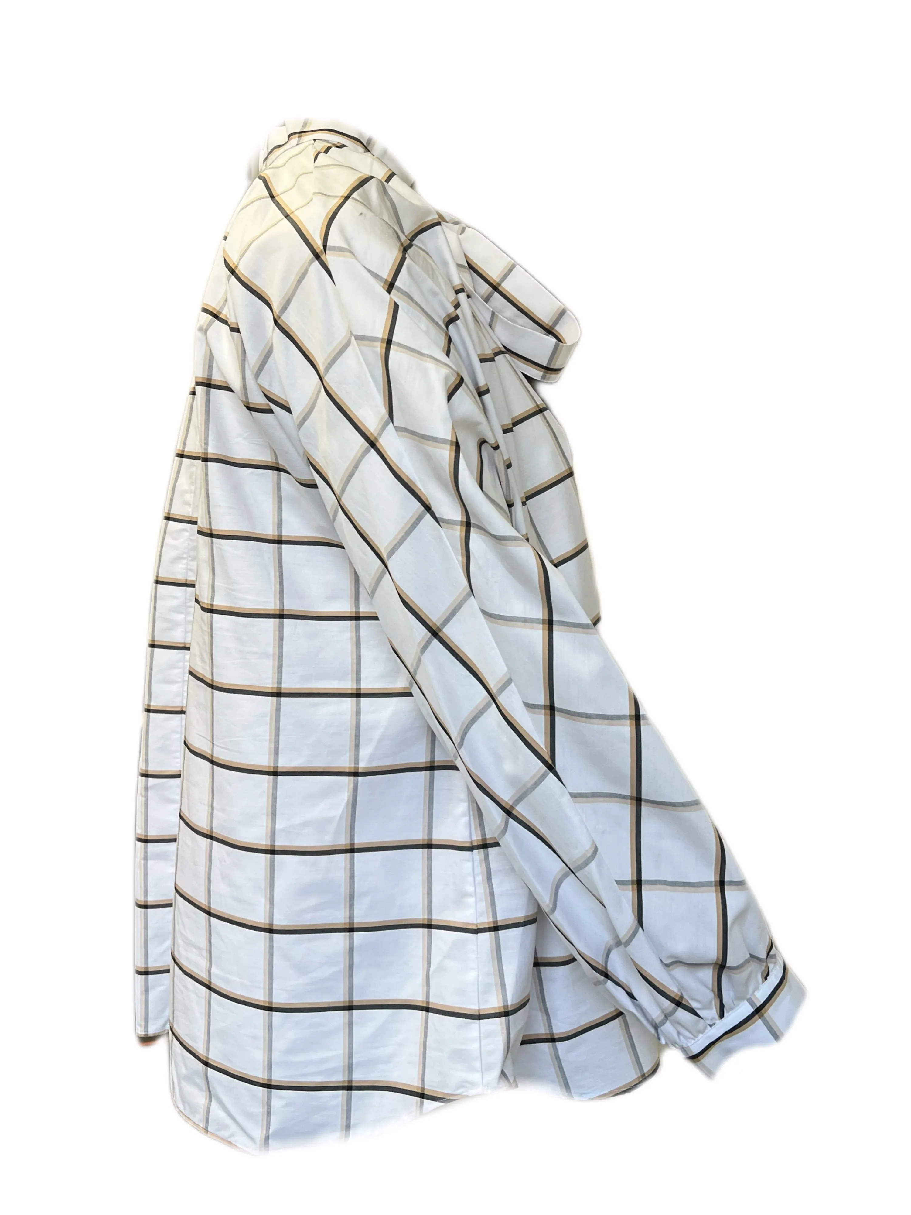 Marina Rinaldi Women's White Basket Tie Front Cotton Shirt NWT
