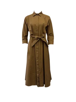 Max Mara Women's Bronze Flavio Button Closure Shift Dress NWT