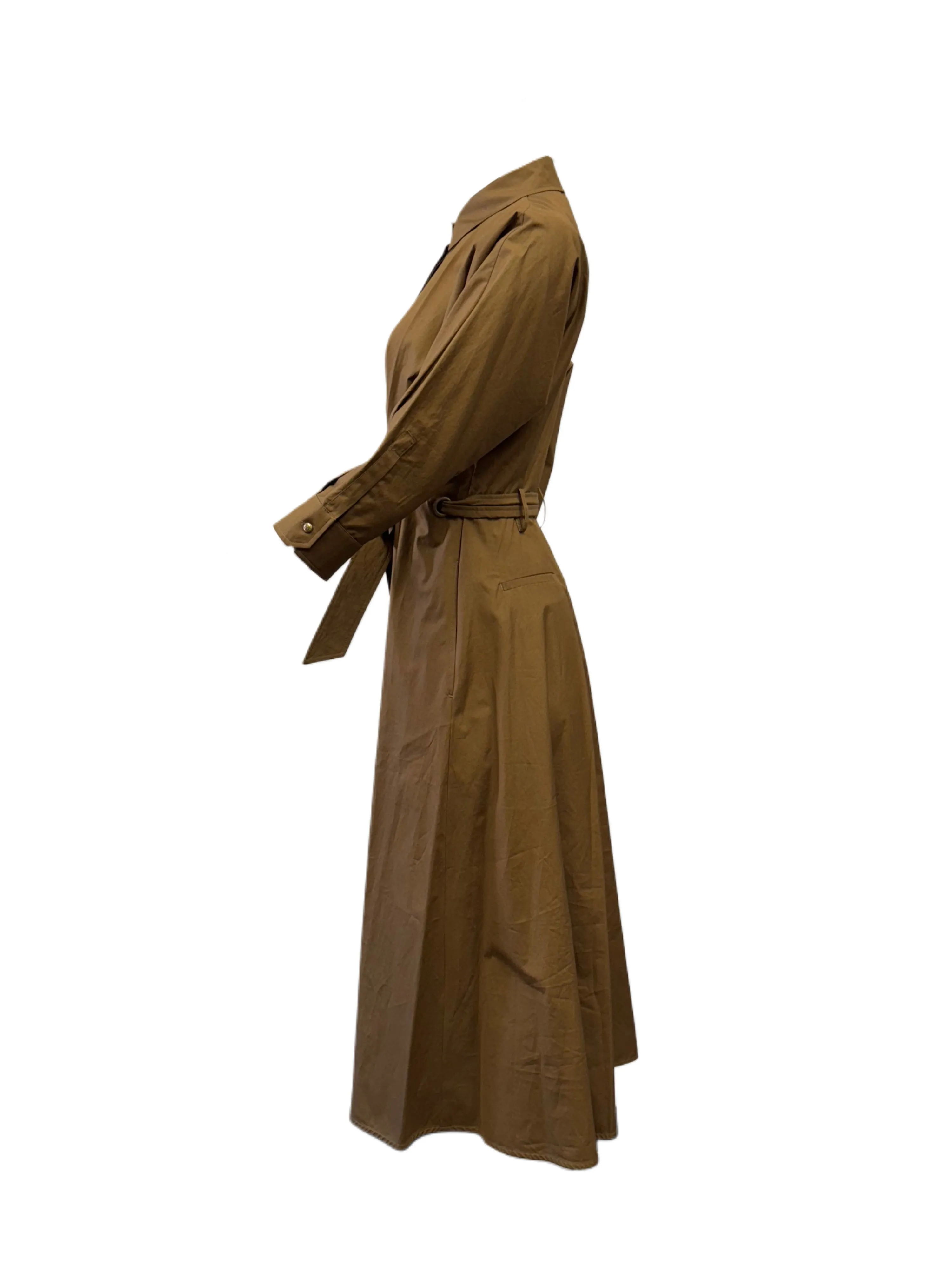 Max Mara Women's Bronze Flavio Button Closure Shift Dress NWT