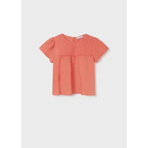 Mayoral Coral Short Sleeve Cotton Blouse