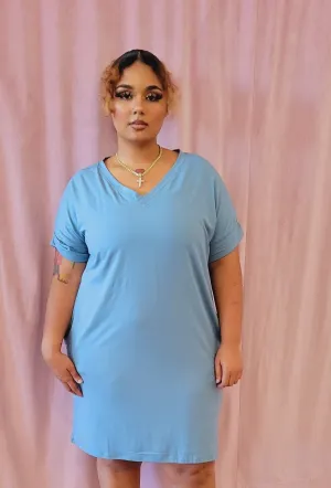 Mia T-Shirt Dress-Blue