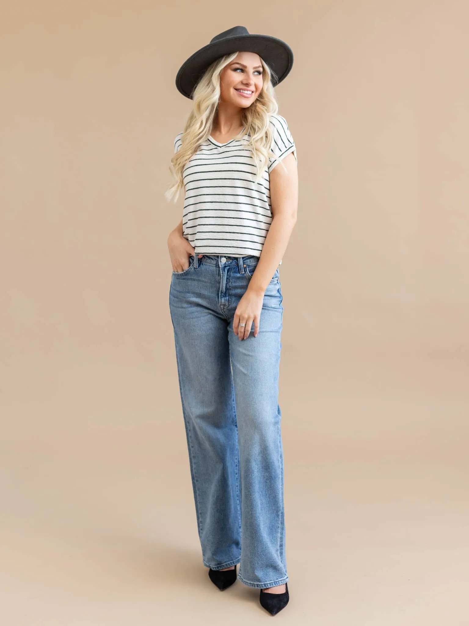 MICA Penn Blue Super High Rise Wide Leg