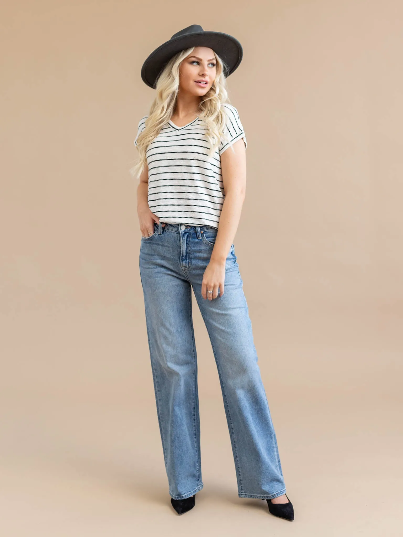 MICA Penn Blue Super High Rise Wide Leg