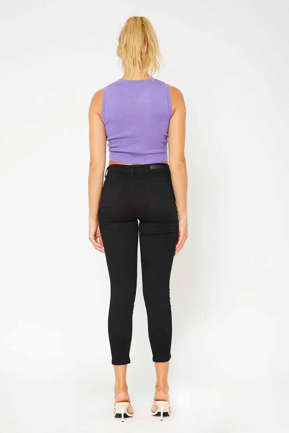 Mid-rise black skinny pants