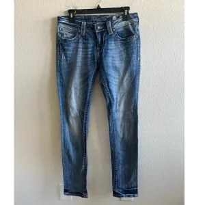 Miss Me Medium Wash Angel Wing Sparkly Skinny Jeans Size 28 Style JE533052L