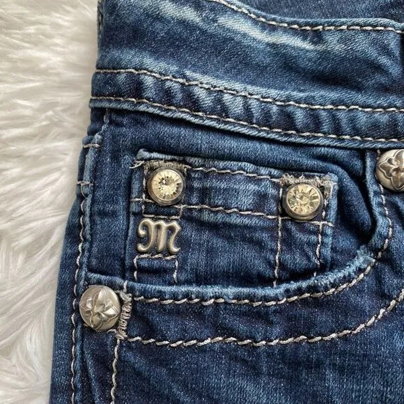 Miss Me Signature Skinny Jeans FLAW Bling Rhinestones Womens Size 25