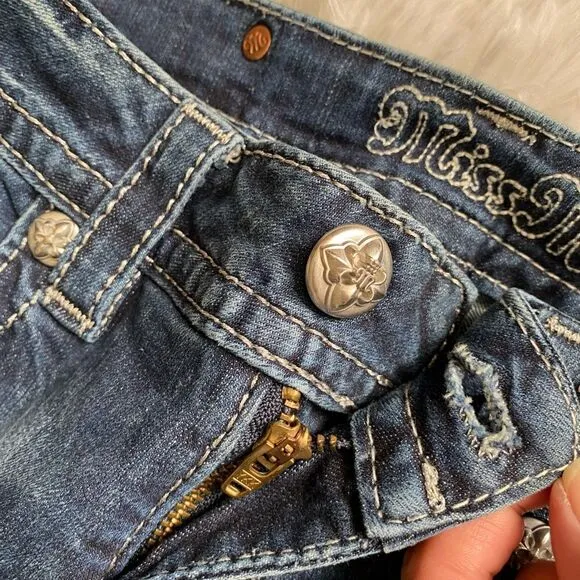 Miss Me Signature Skinny Jeans FLAW Bling Rhinestones Womens Size 25